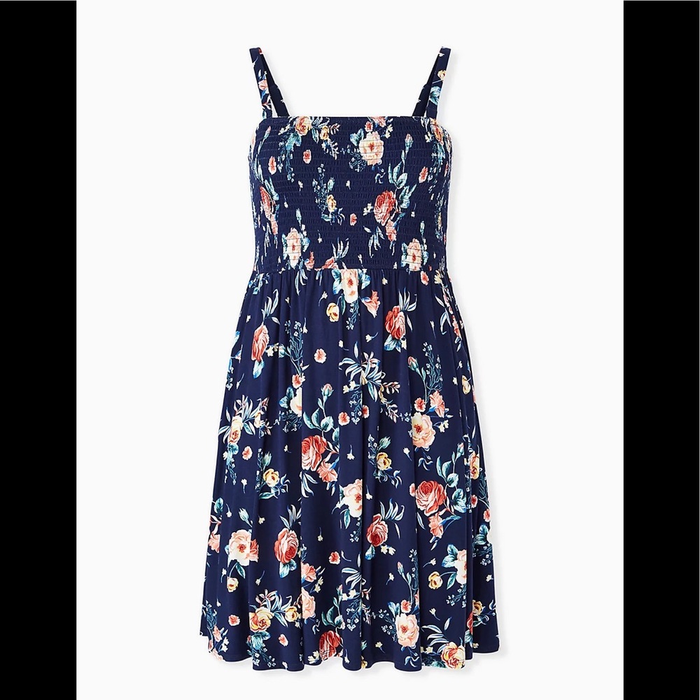 Torrid Navy Flower Dress